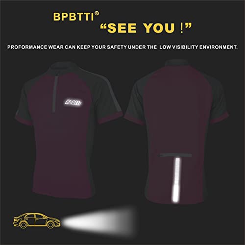 Bpbtti Kid's Quick Dry Half Zipper Cycling Jersey Short Sleeve High Wicking Boys Girls Bike Biking Shirt With 1 Rear Pocket (Pink, 128-M) #TOP2