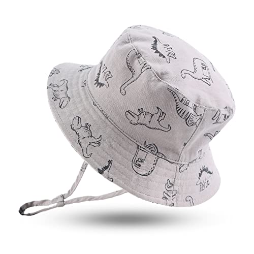 Image of JANGANNSA Dinosaur Baby Boys Sun Hat Cotton Toddler Girls Bucket Hats Summer Sun Protect Cap for Kids