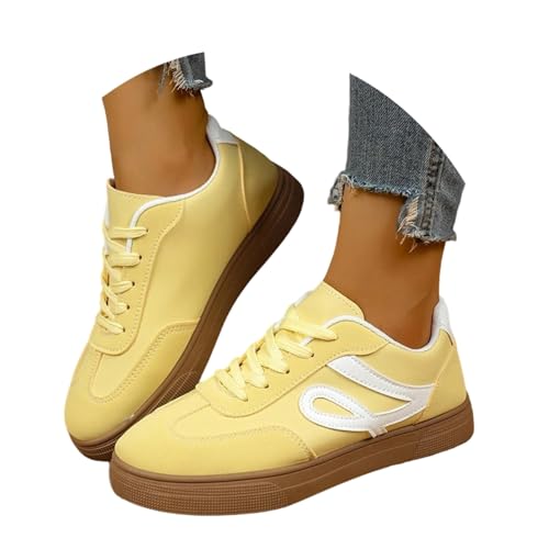 Generisch Schuhe Damen, Sneaker Damen Schuhe Sneakers Retro Womens Trainers Leder Turnschuhe Shoes For Women Bequeme Hallenschuhe Elegante Damensneaker Weisse Weiße Weiß Schwarz Beige Schwarze