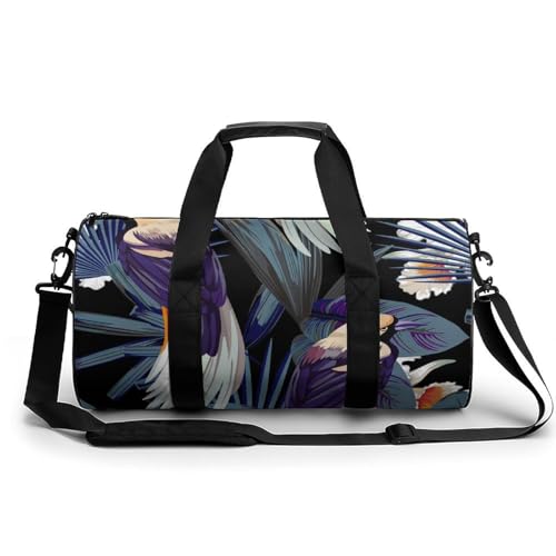 Sac duffel oiseau et feuilles pour camping et randonnée active 45cm