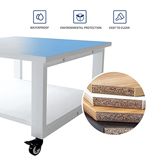 Natwind 2 Tier Office Movable Laser Printer Copier Stand Cart Under Desk On Wheels Heavy Duty White Rolling Table With Storage Mobile Machine Cart Shelves Fax A4 Paper Organizer Shelf For Home (White) #TOP4