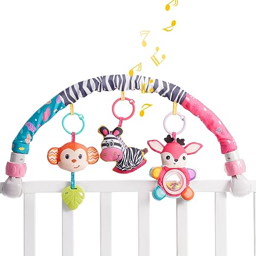 Image of Koty Baby Stroller Arch Toy - Car Seat Toys for Babies 0-6 Months,Activity Arch Toy with Play Accessories, Sensory Travel Crib Bouncer Bassinet Toys for Toddler Boy Girl 0 3 6 9 12 24 Months