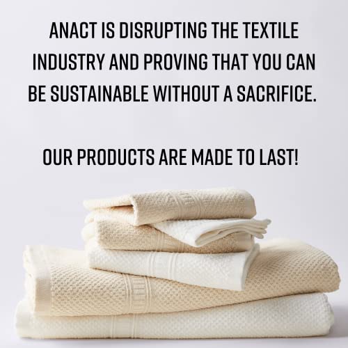 Anact - Hemp Wash Cloth - Fast Drying Organic Cotton Blend Spa Quality Wash Towel - 55% Hemp, 45% Organic Cotton Textured Absorbent Wash Cloth - White, 2 Pcs. #TOP1