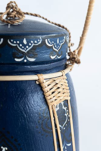 Siam Sawadee Handcrafted Bamboo Woven Rice Box, Asian Traditional Household Basket Storage, Thai Home Decorative Accent Jar, Handmade In Northern Thailand, 7X12 Inches #TOP3