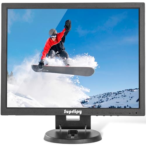 Suprlipy 14 Pulgadas TFT LCD de Seguridad CCTV Monitor 1024x768 4:3 de Pantalla en Color HDMI VGA BNC AV de Entrada con Mando a Distancia Altavoces incorporados para la cámara de vigilancia DVR PC