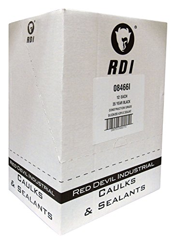 Red Devil 08166I12 Rd Pro Construction Grade Siliconized Acrylic Sealant, 10.1 oz., Black, 12- Pack