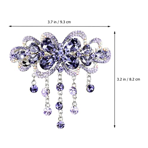 LALAFINA Presilha de cabelo de strass de cristal flor grampo de cabelo francês presilha de cabelo fl