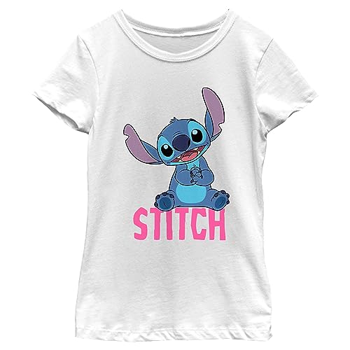 Disney Girl's Lilo & Stitch Sitting Cute T-Shirt