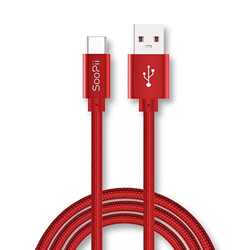 Image of SOOPII C type cable pure copper strong nylon braided USB-C Nylon Coated highly durable fast charging up to 5A USB charger & Sync cable -1 meter,