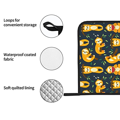 Pot Holders Sets,Funny Sloths Pot Holders Set Of 2 Heat Resistant & Non Slip Potholders For Cooking Baking Bbq Grilling, 8 X 8 Inches #TOP4