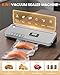 Food Vacuum Sealer Machine, 75KPa Strong Suction, Digital Timer, Built-in Cutter, Pulse Function, Dry & Moist Modes, External Vacuum for Jars & Containers, 20 Vacuum Sealer Bags Included