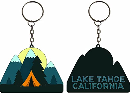 R and R Imports Lake Tahoe California Souvenir tent Metal Keychain