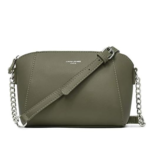 David Jones - Dam Liten Axelremsväska - Kvinnor Axelväska PU Läder - Crossbody Messengerväska Kedja - Kuvertväska Handväska Mode Elegant - Grön