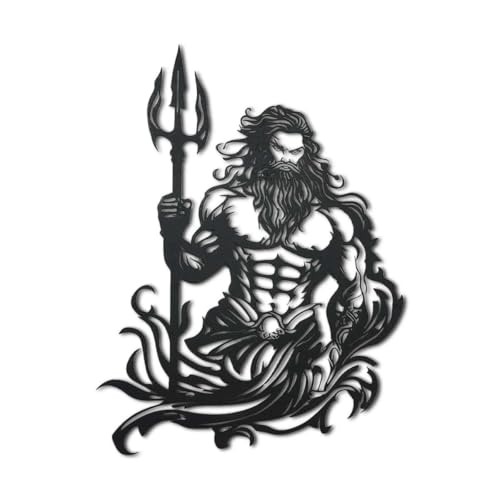 Poseidon Ocean God Metal Wall Art Metal Outdoor Decor Gothic