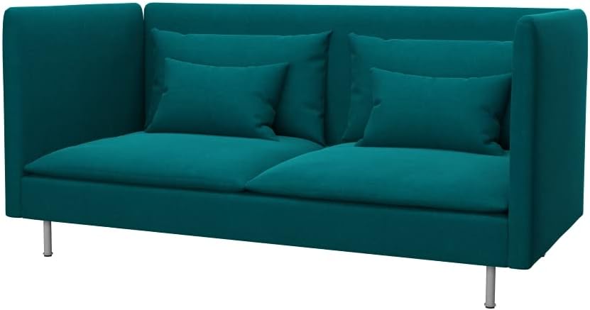 Soferia Replacement Compatible Cover for Söderhamn 3-Seat Sofa, High Back, Fabric Majestic Velvet Bottle Green