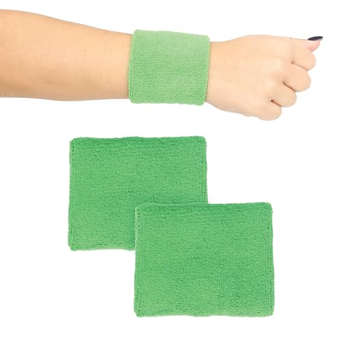 Fun and Function Terrycloth Chewy Wristband for Kids with Sensory Processing and Sensory Motor Needs - Biting Bands for Moderate Chewers - Extremely Absorbent - Set of 2 - Green
