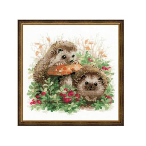RIOLIS 1469 Hedgehogs in Lingonberries Cross Stitch Kit 9.84 x 9.84 in…