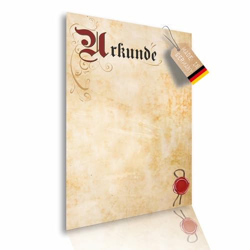 Urkunden Vordruck Blanko DIN A4; Edles Urkundenpapier zum Bedrucken & Beschriften für Zertifikate & Auszeichnungen; Laser- & Tintenstrahldrucker geeignet (Design 1, c) 30 Stück)