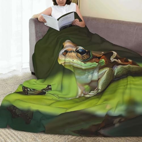 Couverture flanelle microfibre légère et pelucheuse motif grenouille - 8