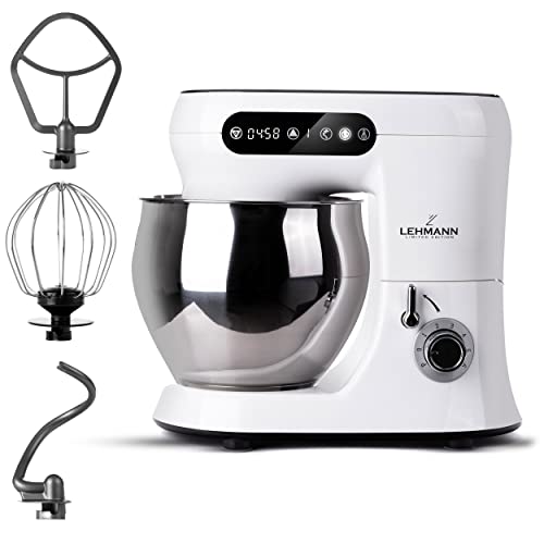 Preisvergleich Produktbild Lehmann Prämie Küchenmaschine mit elektronischer Anzeige / Multifunktions Küchenmaschine Rührgerät mit Edelstahlschüssel 5 L / 2300 W / 6 Stufen / inkl. Knethaken und Schneebesen