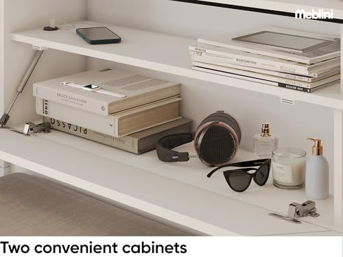 MEBLINI Funktionsbett 180x200 SMARTEE mit Lattenrost aus Holz - Schrankbett mit LED - Bett mit Stauraum - Doppelbett mit Schubladen - Stauraumbett - Bettkästen mit Aufbewahrung - Weiß/Schwarz – Bild 7