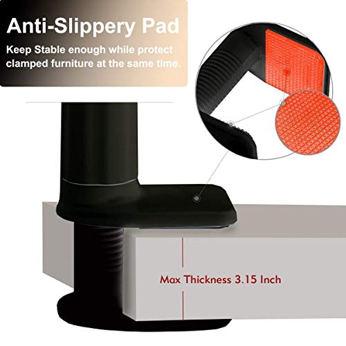 Image of pora's Portable Lazy Stand Mobile Holder with Goosneck Long Arm Clip | Flexible | Foldable | 360 Degree Compatible for Universal Places As Office |Home |Kitchen | Bedroom (Screw Lazy)