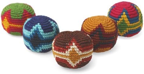 Fair Trade Hacky Sack Set of Six 100% Cotton Crochet Assorted Guatemala