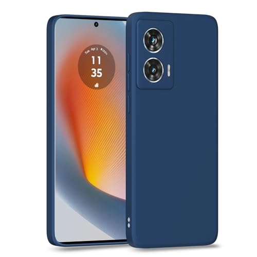 Image of Outlouders Back Cover for Motorola Moto Edge 50 Fusion 5G / Moto G96 5G | Camera Protection | Durable Soft Matte Silicone Bumper Case (Blue)