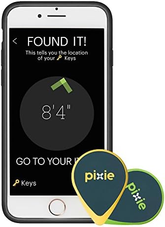 Pixie (2-pack) – Find your lost items faster by SEEING where they are. Lost item tracker/finder for Keys, Luggage, Wallet (iPhone 6/6S case included)