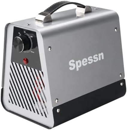 Spessn Ozongenerator 60.000 mg/h mit 120-Min.-Timer, für Räume bis 300 m² | Ozongerät mit 120-Minuten-Timer zur Geruchsbehandlung in Auto, Wohnung und Keller – nur für unbesetzte B