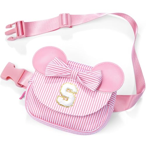 Image of Birthday Gifts for 3 4 5 6 7 8 9 10 11 12 13 Year Old Girls | Gifts for Kids Girls Daughter | Initial Fanny Pack Belt Bag | Sling Bags Toddler Purse Sling Bags Gift for Girl | Pink S