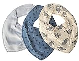 Pippi Baby Halstücher ♡ 3er Pack Dreieckstücher ♡ (Sharks + Dots)