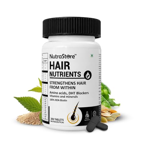 Image of NutraStore Hair Nutrients | Biotin Tablets enriched with Essential Amino Acids, Vitamins & Minerals | Added DHT Blocking Herbs for Hair Strength & Growth Support | Hair Tablets for Men & Women |30 Tablets