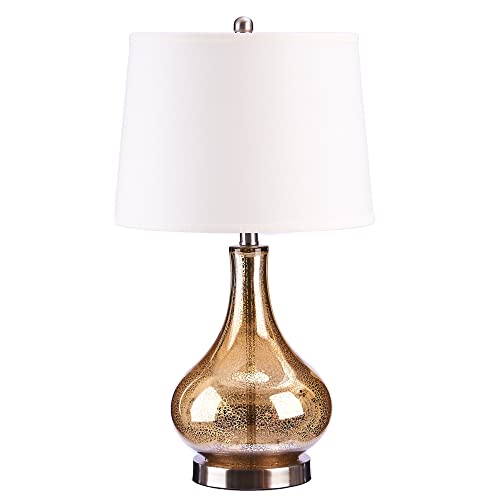 Catalina Lighting 19560-005 Transitional Mercury Glass Gourd Table Lamp, Led Bulb Included, 25.5", Gold #TOP8