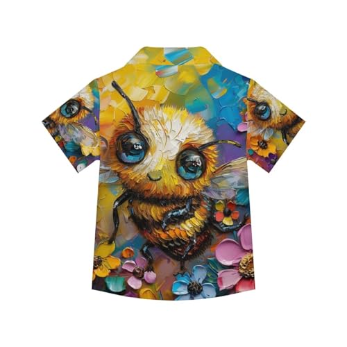 Image of PinUp Angel Funky Casual Hawaiian Shirt Kids Boys Girls Art Oil Painting Animal Pattern Short Sleeve Unisex Beach Shirt
