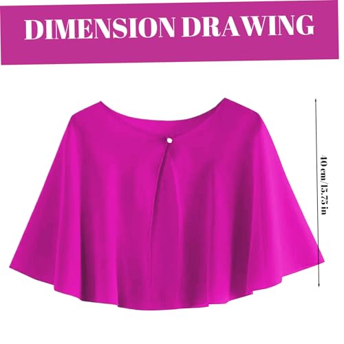 Chiffon Shawl, 1920 Vintage Dress Shawl, Soft Capes Shawls, Flapper Cover Up, Sheer Wraps for Women (Rose Red) Sheer Wraps for Women2