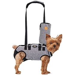 Ownpets Arnés de Elevación para Perros Pequeños, Arnés de Cuerpo Entero Perro, Arnes Ayuda Perro, Arnes de Transporte para Perros, Suave, Impermeable, Ajustable, Reflectante, Transpirable, Gris, XS