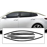 BOGAR TECH DESIGNS Side Window Chrome Delete Sticker Decal Vinyl Film Replacement Compatible with Kia Optima 2016-2020, Gloss Black