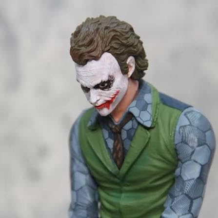 Image of 15 cm Joker Collectible Statue- Sitting Position, with Mask & Box, Dark Knight Comic Villain Model, for Car Dashboard, Attractive Showpiece, Gift-Worthy