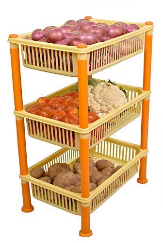 Yellow Vegetable Basket - 3 Tier Kitchen Storage -1