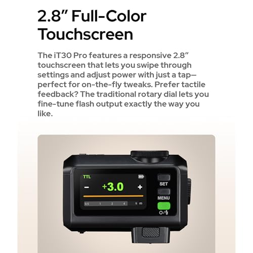 Image of GODOX IT30Pro TTL Mini Camera Flash Light,Full-Color Touchscreen,2.4GHz X System,Built-in Diffuser and Battery (for Sony)