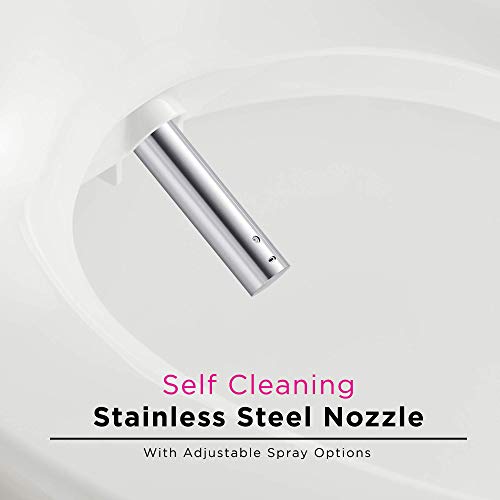 Bio Bidet Slim ONE Smart Toilet Seat in Elongated White with Stainless Steel Self-Cleaning Nozzle, Nightlight, Turbo Wash, Oscillating, and Fusion Warm Water