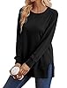 Saloogoe Sweatshirt for women Side Split Fall Fashion 2025 Long Sleeve Shirts Trending Now #1