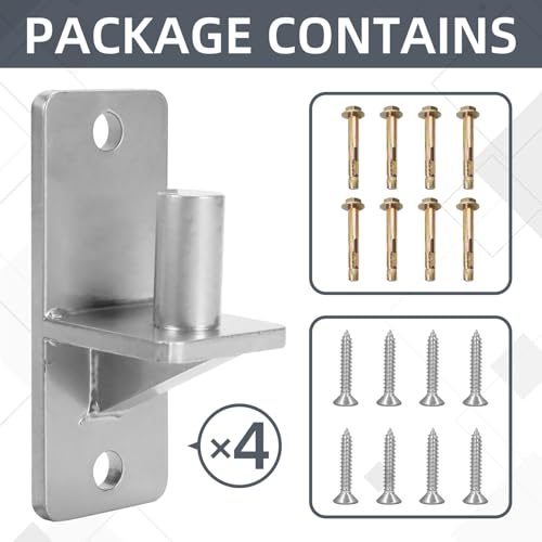 Rasugarlary Wall Mount Gate Hinges, Silver Farm Gate Hinge, 4 Pack Chain Link Fence Gate Hinge with 5/8 Hinge Pin (Screws Included), Heavy Duty Gate Hinges for Metal Gates Wooden Fences by Rasugarlary - Image 5