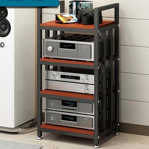 Support de rangement multimédia hifi pour lecteur audio et meuble de jeu noyer