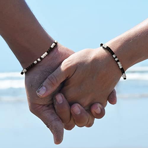 3Pcs Couples Bracelets Zodiac Beads Morse Code Bracelets for Women I love You Cute Handmade Friendship Jewelry for Boyfriend Girlfriend Gifts Valentine's Day