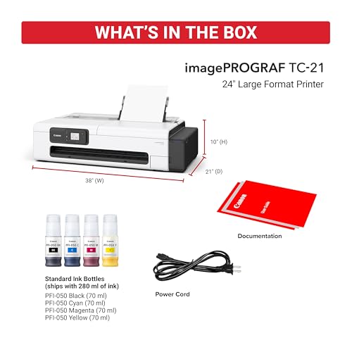 Canon imagePROGRAF TC-21 24" - Large Format Printer, Poster & Plotter Printer, Automatic Roll & Cut Sheet Paper Feeder, Includes 280 ml of Ink, White - Image 6