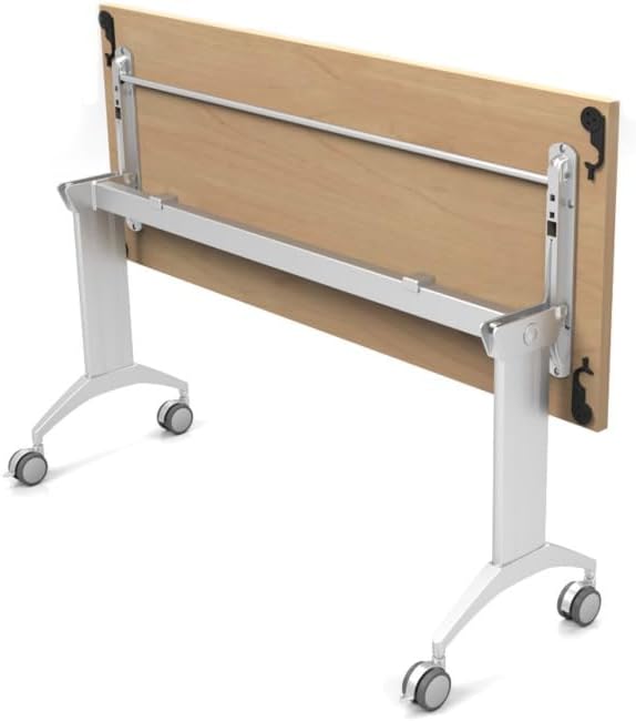 72 in. Link Table Flip Base Metallic Silver