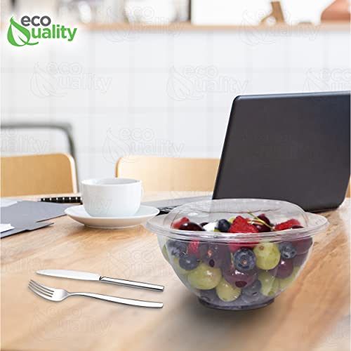 32Oz Salad Bowls To-Go With Lids (150 Count) - Clear Plastic Disposable Salad Containers | Airtight, Lunch, Salads, Parfait, Fruits, Leak Proof, Airtight, Fresh, Meal Prep | Rose Bowl Container (32Oz) #TOP6