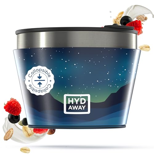 HYDAWAY 1.5-Cup Collapsible Insulated Bowl with Lid - BPA-Free, Leak-Resistant, and Ultra-Compact for Travel, Camping & Everyday Meals
